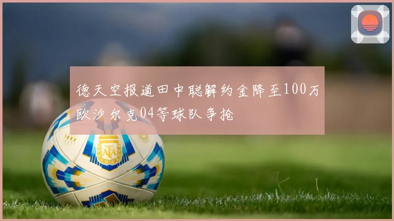 德天空报道田中聪解约金降至100万欧沙尔克04等球队争抢
